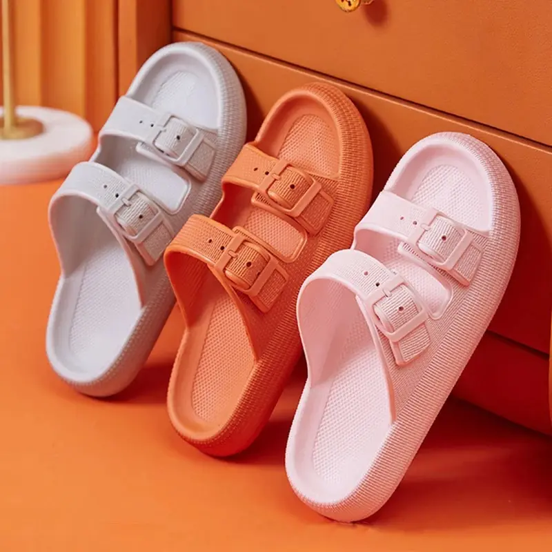 White, orange and pink sandals